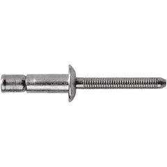 STANLEY Engineered Fastening - Size 8 Dome Head Stainless Steel Structural with Locking Stem Blind Rivet - Stainless Steel Mandrel, 0.08" to 5/8" Grip, 1/4" Head Diam, 0.261" to 0.276" Hole Diam, 0.162" Body Diam - First Tool & Supply