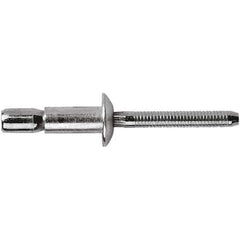 STANLEY Engineered Fastening - Size 8 Dome Head Steel Structural with Locking Stem Blind Rivet - Steel Mandrel, 0.08" to 3/8" Grip, 1/4" Head Diam, 0.261" to 0.276" Hole Diam, 0.153" Body Diam - First Tool & Supply