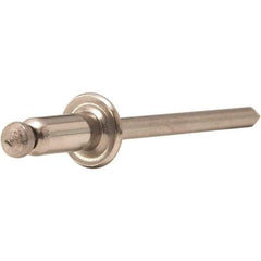 STANLEY Engineered Fastening - Size 5 Dome Head Stainless Steel Open End Blind Rivet - Stainless Steel Mandrel, 0.251" to 3/8" Grip, 5/32" Head Diam, 0.16" to 0.164" Hole Diam, 0.097" Body Diam - First Tool & Supply