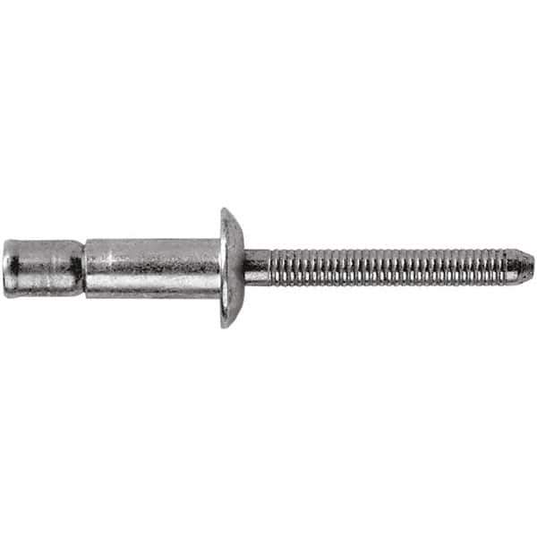 STANLEY Engineered Fastening - Size 6 Dome Head Steel Structural with Locking Stem Blind Rivet - Steel Mandrel, 0.064" to 0.437" Grip, 3/16" Head Diam, 0.194" to 0.204" Hole Diam, 0.12" Body Diam - First Tool & Supply