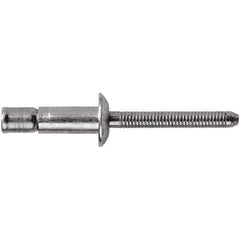 STANLEY Engineered Fastening - Size 6 Dome Head Steel Structural with Locking Stem Blind Rivet - Steel Mandrel, 0.064" to 0.437" Grip, 3/16" Head Diam, 0.194" to 0.204" Hole Diam, 0.12" Body Diam - First Tool & Supply