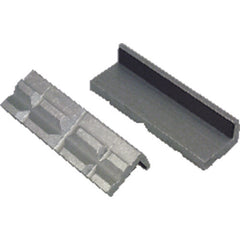 Aluminum Vise Jaw Pads - V-shaped Aluminum surFace holds Round and hex parts securely - 4″ Pad length - First Tool & Supply