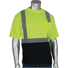 PIP - Size 4XL Black & Hi-Vis Yellow High Visibility Short Sleeve T-Shirt - First Tool & Supply