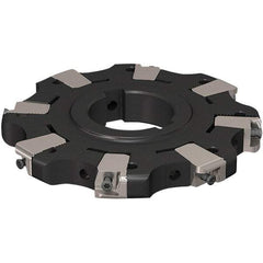 Seco - Arbor Hole Connection, 17/32" Cutting Width, 32.92mm Depth of Cut, 125mm Cutter Diam, 40mm Hole Diam, 4 Tooth Indexable Slotting Cutter - R335.25 Toolholder, XNHQ 1407 Insert, Neutral Cutting Direction - First Tool & Supply