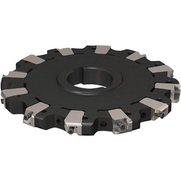 Seco - Arbor Hole Connection, 17/32" Cutting Width, 50.54mm Depth of Cut, 160mm Cutter Diam, 40mm Hole Diam, 6 Tooth Indexable Slotting Cutter - R335.25 Toolholder, XNHQ 1407 Insert, Neutral Cutting Direction - First Tool & Supply