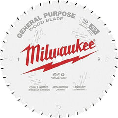 Milwaukee Tool - 10" Diam, 5/8" Arbor Hole Diam, 40 Tooth Wet & Dry Cut Saw Blade - Tungsten Carbide-Tipped, General Purpose Action, Standard Round Arbor - First Tool & Supply