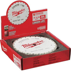 Milwaukee Tool - 7-1/4" Diam, 5/8" Arbor Hole Diam, 24 Tooth Wet & Dry Cut Saw Blade - Tungsten Carbide-Tipped, Framing Action, Standard Round Arbor - First Tool & Supply