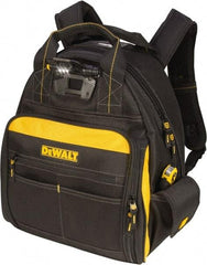 DeWALT - 57 Pocket Black & Yellow Backpack Tool Bag - 15-1/2" Wide x 8" Deep x 19" High - First Tool & Supply