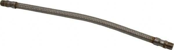 Made in USA - 18" OAL, 3/8" ID, 1,450 Max psi, Flexible Metal Hose Assembly - First Tool & Supply