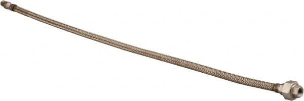 Made in USA - 30" OAL, 1/4" ID, 2,240 Max psi, Flexible Metal Hose Assembly - First Tool & Supply