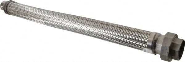 Made in USA - 30" OAL, 1-1/2" ID, 410 Max psi, Flexible Metal Hose Assembly - First Tool & Supply