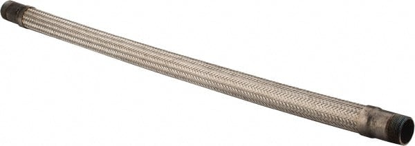 Made in USA - 36" OAL, 1-1/4" ID, 450 Max psi, Flexible Metal Hose Assembly - First Tool & Supply