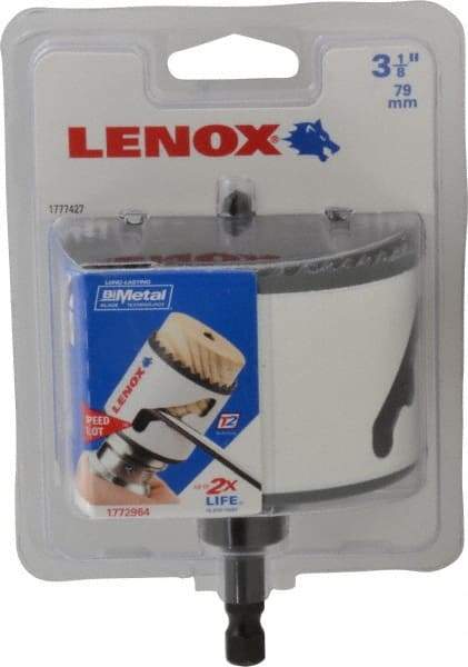 Lenox - 3-1/8" Diam, 1-1/2" Cutting Depth, Hole Saw - Bi-Metal Saw, Toothed Edge - First Tool & Supply