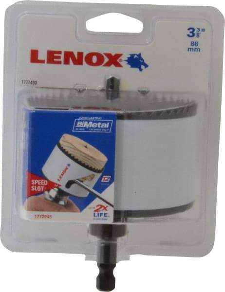 Lenox - 3-3/8" Diam, 1-1/2" Cutting Depth, Hole Saw - Bi-Metal Saw, Toothed Edge - First Tool & Supply