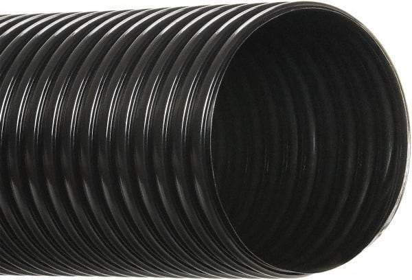 Hi-Tech Duravent - 1-1/2" ID, 50' Long, Polyethylene Blower & Duct Hose - Black, 2-1/2" Bend Radius, 17 In/Hg, 18 Max psi, -30 to 160°F, UV Resistant - First Tool & Supply