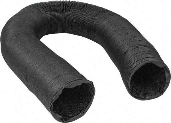 Hi-Tech Duravent - 8" ID, 25' Long, Neoprene Coated Polyester Blower & Duct Hose - Black, 10" Bend Radius, 15 In/Hg, 21 Max psi, -40 to 250°F, Chemical and Abrasion Resistant - First Tool & Supply