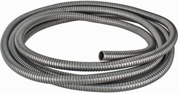 Federal Hose - 7/8" ID, -60 to 400°F, Galvanized Steel Unlined Flexible Metal Duct Hose - 4.1" Bend Radius, 25' Long - First Tool & Supply