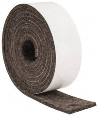 Made in USA - 1/8 Inch Thick x 1 Inch Wide x 5 Ft. Long, Felt Stripping - Gray, Adhesive Backing - First Tool & Supply