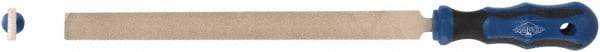 Ampco - 15" Long, Smooth Cut, Flat American-Pattern File - Double Cut, 0.81" Overall Thickness, Handle - First Tool & Supply