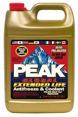 Peak - 1 Gal Extended Life Premixed Antifreeze & Coolant - Ethylene Glycol, Organic Acid Inhibitor, De-Ionized Water Composition - First Tool & Supply