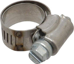 IDEAL TRIDON - SAE Size 6, 1/2 to 7/8" Diam, Stainless Steel Shielded Worm Drive Clamp - Material Grade 201, Series 613 - First Tool & Supply