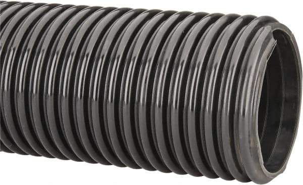 Kuriyama of America - 6" ID x 6.81" OD, 30 Max psi, 28 In. Hg, Dry Material Handling & Transfer Hose - Polyurethane, 12" Bend Radius, 100' Coil Length, Black - First Tool & Supply