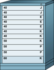 Counter-Standard Cabinet - 11 Drawers - 30 x 28-1/4 x 44-1/4" - Multiple Drawer Access - First Tool & Supply