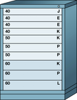 Counter-Standard Cabinet - 10 Drawers - 30 x 28-1/4 x 44-1/4" - Multiple Drawer Access - First Tool & Supply