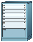 44.25 x 28.25 x 30'' (9 Drawers) - Pre-Engineered Modular Drawer Cabinet Counter Height (180 Compartments) - First Tool & Supply