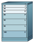 44.25 x 28.25 x 30'' (7 Drawers) - Pre-Engineered Modular Drawer Cabinet Counter Height (137 Compartments) - First Tool & Supply