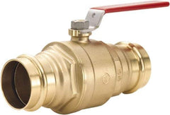 Legend Valve - 2" Pipe, Full Port, Lead Free Brass Full Port Ball Valve - 2 Piece, Press Ends, Lever Handle, 600 WOG - First Tool & Supply
