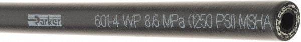 Parker - -4 Hose Size, 1/4" ID, 1,250 psi Work Pressure Hydraulic Hose - 3" Radius, Synthetic Rubber, -40°F to 257°F - First Tool & Supply