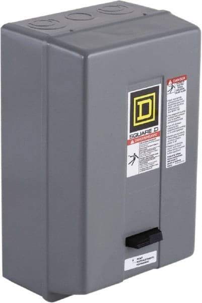 Square D - 208 Coil VAC at 60 Hz, 45 Amp, NEMA Size 2, Nonreversible Enclosed Enclosure NEMA Motor Starter - 3 Phase hp: 10 at 200 VAC, 15 at 230 VAC, 25 at 460 VAC, 25 at 575 VAC, 1 Enclosure Rating - First Tool & Supply