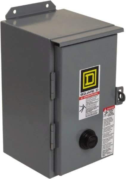 Square D - 208 Coil VAC at 60 Hz, 27 Amp, NEMA Size 1, Nonreversible Enclosed Enclosure NEMA Motor Starter - 3 hp at 1 Phase, 12 Enclosure Rating - First Tool & Supply