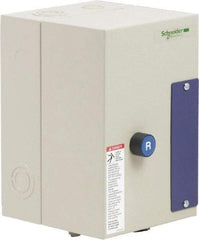 Schneider Electric - 9 Amp, 24 Coil VAC, Nonreversible Enclosed IEC Motor Starter - 1 Phase Hp: 0.3 at 120 VAC, 1 at 240 VAC, 3 Phase Hp: 2 at 208 VAC, 2 at 230 VAC, 5 at 460 VAC, 7.5 at 575 VAC - First Tool & Supply