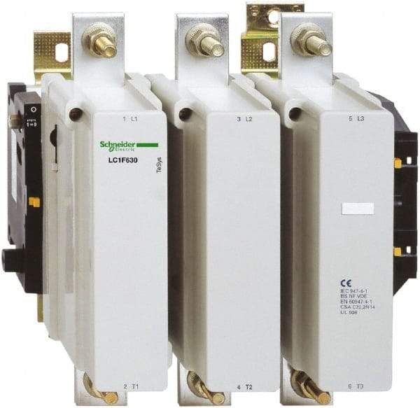 Schneider Electric - 3 Pole, 110 Coil VAC at 50-400 Hz and 110 Coil VDC, 1,000 Amp at 440 VAC, 560 Amp at 440 VAC and 630 Amp at 440 VAC, Nonreversible IEC Contactor - First Tool & Supply