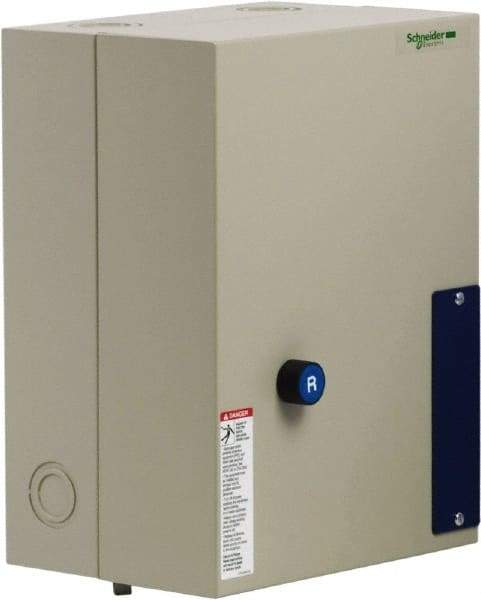 Schneider Electric - 3 Pole, 40 Amp, 120 Coil VAC, Nonreversible Enclosed IEC Motor Starter - 1 Phase Hp: 3 at 120 VAC, 5 at 240 VAC, 3 Phase Hp: 10 at 208 VAC, 10 at 230 VAC, 30 at 460 VAC, 30 at 575 VAC - First Tool & Supply