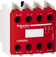 Schneider Electric - Contactor Red Auxiliary Contact Block - For Use with Size 00-2 Contactors and Size 00-2 Starters - First Tool & Supply