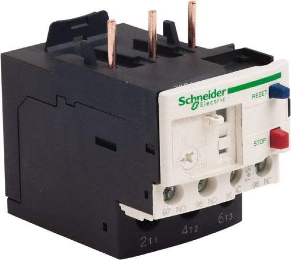 Schneider Electric - 3 Pole, NEMA Size 00-1, 1 to 1.6 Amp, 690 VAC, Thermal NEMA Overload Relay - Trip Class 20, For Use with LC1D09, LC1D12, LC1D18, LC1D25, LC1D32 and LC1D38 - First Tool & Supply