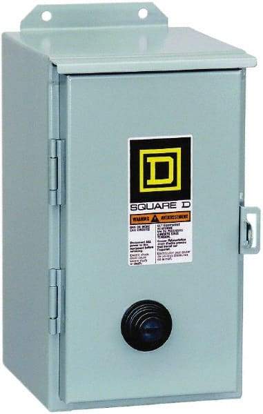 Square D - 110 Coil VAC at 50 Hz, 120 Coil VAC at 60 Hz, 18 Amp, Nonreversible Enclosed Enclosure NEMA Motor Starter - 3 Phase hp: 3 at 200 VAC, 3 at 230 VAC, 5 at 460 VAC, 5 at 575 VAC, 12 Enclosure Rating - First Tool & Supply