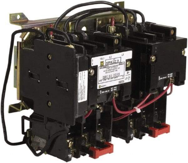 Square D - 110 Coil VAC at 50 Hz, 120 Coil VAC at 60 Hz, 135 Amp, NEMA Size 4, Nonreversible Open Enclosure NEMA Motor Starter - 1 Phase hp: 100 at 460-575 Volt, 40 at 200 Volt, 50 at 230 Volt, 75 at 380 Volt - First Tool & Supply