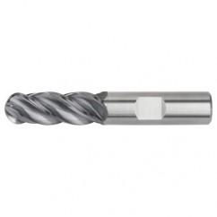 1/2x1/2x1x3 Ball Nose 4FL Carbide End Mill-Weldon Shank-AlTiN - First Tool & Supply