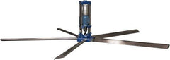 Patterson Fan - 5 Blades, 24' Blade Length, 400,867 CFM High Performance Industrial Ceiling Fan - 48 RPM, 220V, Blue & Silver - First Tool & Supply