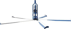 Patterson Fan - 5 Blades, 8' Blade Length, 67,178 CFM High Performance Industrial Ceiling Fan - 110 RPM, 460V, 1.8 Amps, Blue & Silver - First Tool & Supply