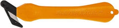 Klever Innovations - Fixed Safety Cutter - 1-1/4" Carbon Steel Blade, Orange Plastic Handle, 1 Blade Included - First Tool & Supply