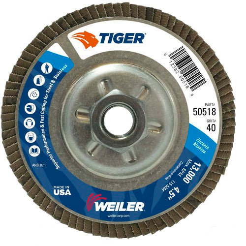 4-1/2 TIGER FLAP DISC 40Z 5/8-11 UN - First Tool & Supply