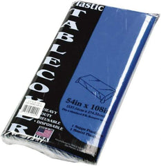 Tablemate Products - Table Set Rectangular Table Cover, Heavyweight Plastic, 54 x 108, Blue, 6/Pack - First Tool & Supply