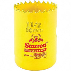 Starrett - 1-1/2" Diam, 1-5/8" Cutting Depth, Hole Saw - High Speed Steel Saw, Toothed Edge - First Tool & Supply