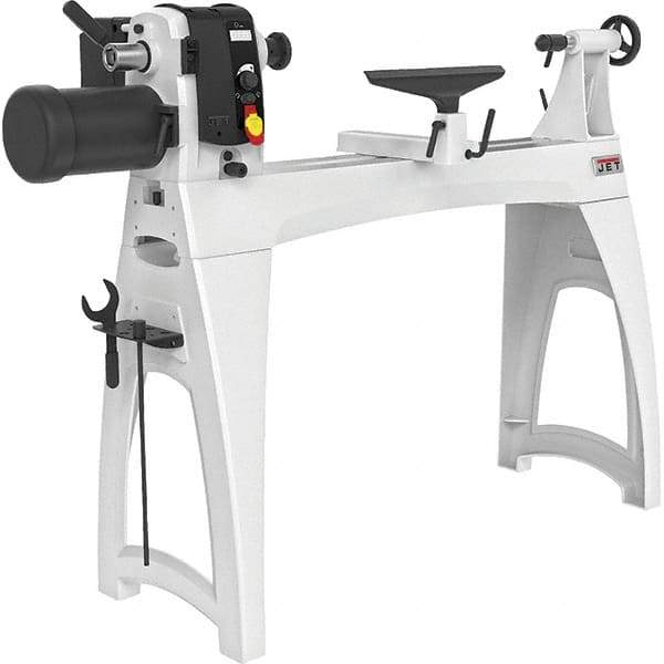 Jet - 16-1/2" Swing, 40" Distance Between Center, Woodworking Lathe - 2MT Headstock, 40 to 3,200 RPM, 4" Quill Travel - First Tool & Supply