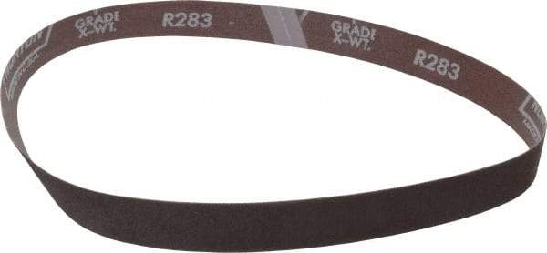 Norton - 1" Wide x 30" OAL, 80 Grit, Aluminum Oxide Abrasive Belt - Aluminum Oxide, Medium, Coated, X Weighted Cloth Backing, Series R283 - First Tool & Supply